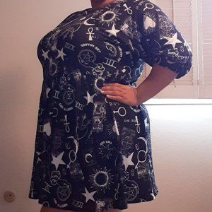Wiccan Pattern Skater Dress
